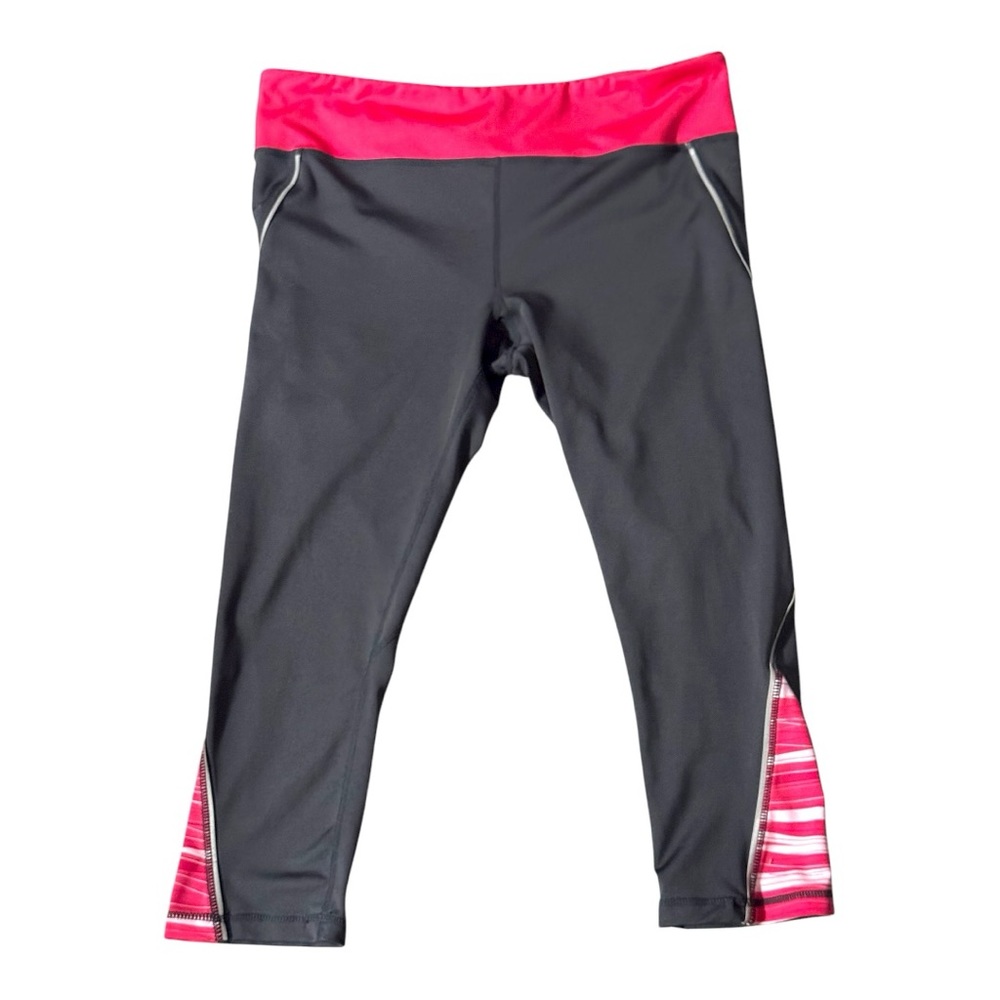 Diadora Athletic Capri Leggings Active Workout Fitness Women’s Large Grey Pink